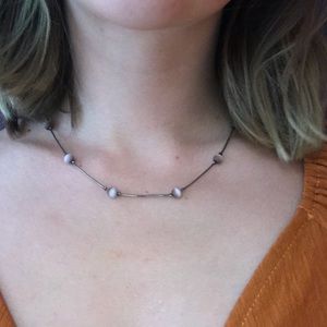 Pink glass beaded necklace